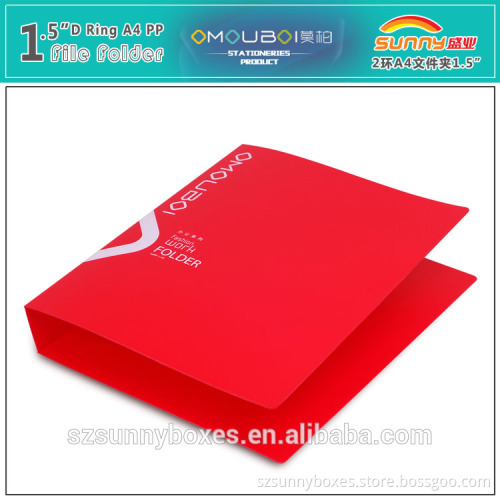 Wholesale A4 Color PP Clear Pocket 2 Ring Binder Presentation Folder